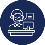 Kundenservice-Mitarbeiter am Computer